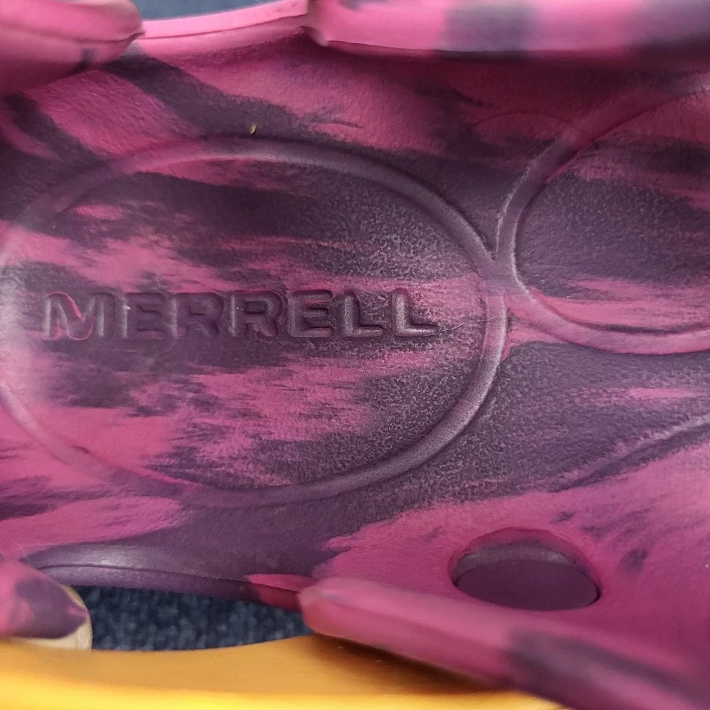 Merrell Hydro Moc Kids Size 2 Marbled Purple Pink Yellow Water Shoes Clogs